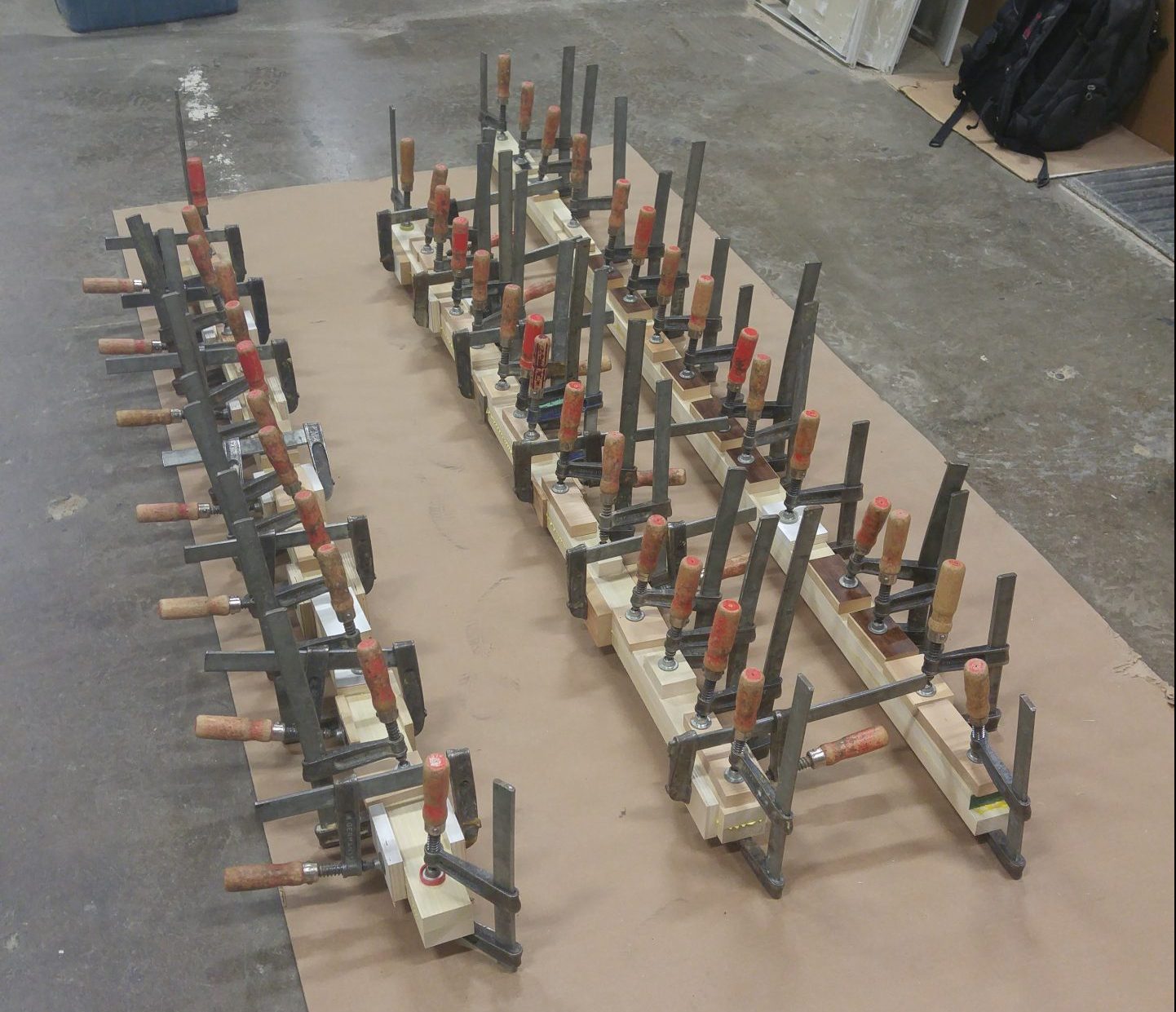 F Clamps used to glue up wood